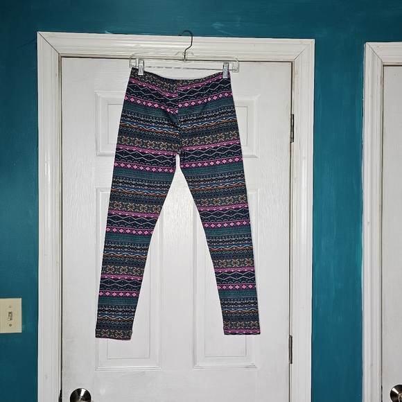 Two Pairs Christmas Fairisle Holiday Leggings Large - Picture 9 of 15